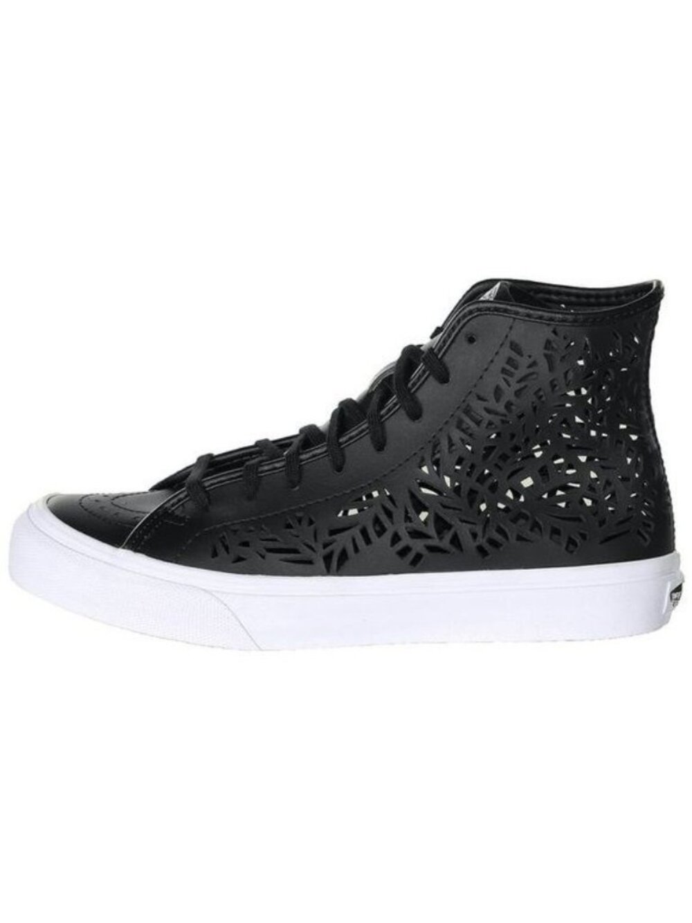 Vans Sneakers Size 5.5 Sk8-Hi Decon Cut-Out Leaves Black Leather Skateboarding